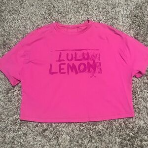 Lululemon cropped pink top